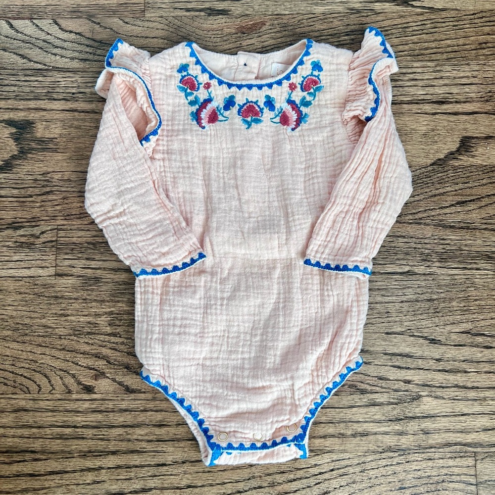 Louise Misha Embroidered Onesie 9M